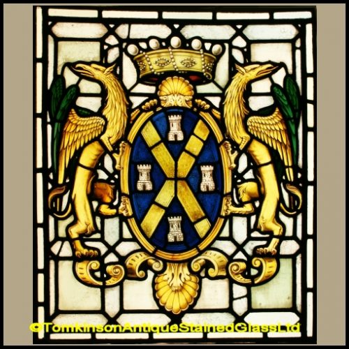 Heraldic Cost of Arms Stained Glass Window