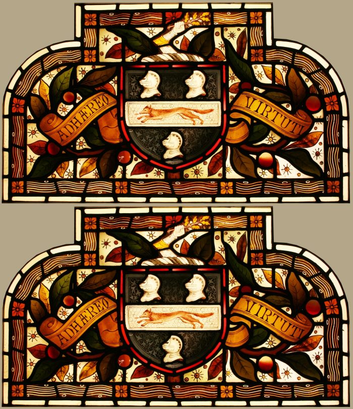 Ref: Vic605 - Victorian Stained Glass Window  -  Armorial - Heraldic - Coat of Arms - Image 2