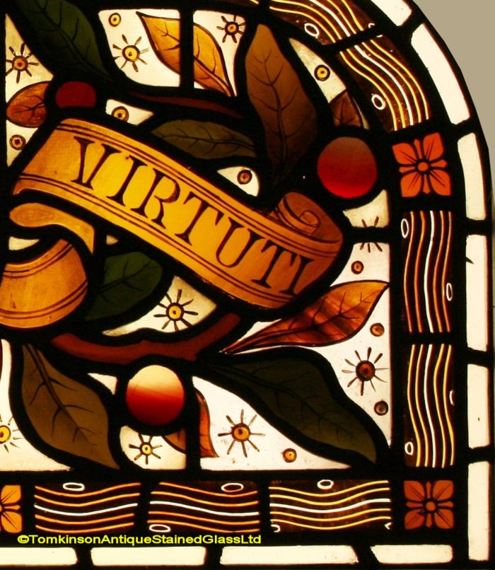 Ref: Vic605 - Victorian Stained Glass Window  -  Armorial - Heraldic - Coat of Arms - Image 4