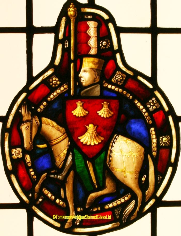 Ref: Vic607 - 2 Victorian Stained Glass Windows  -  Armorial - Heraldic - Coat of Arms - Image 3