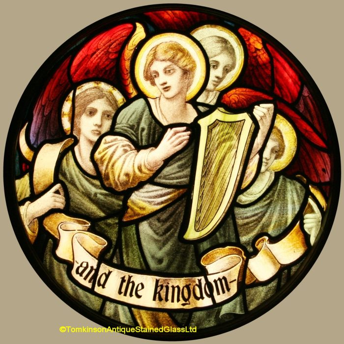 Ref: Rel365 - Antique Religious Church Stained Glass Windows - Musical Angels - Image 4