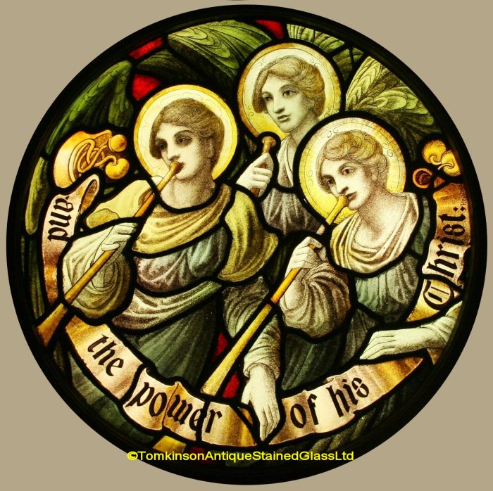Ref: Rel365 - Antique Religious Church Stained Glass Windows - Musical Angels - Image 6