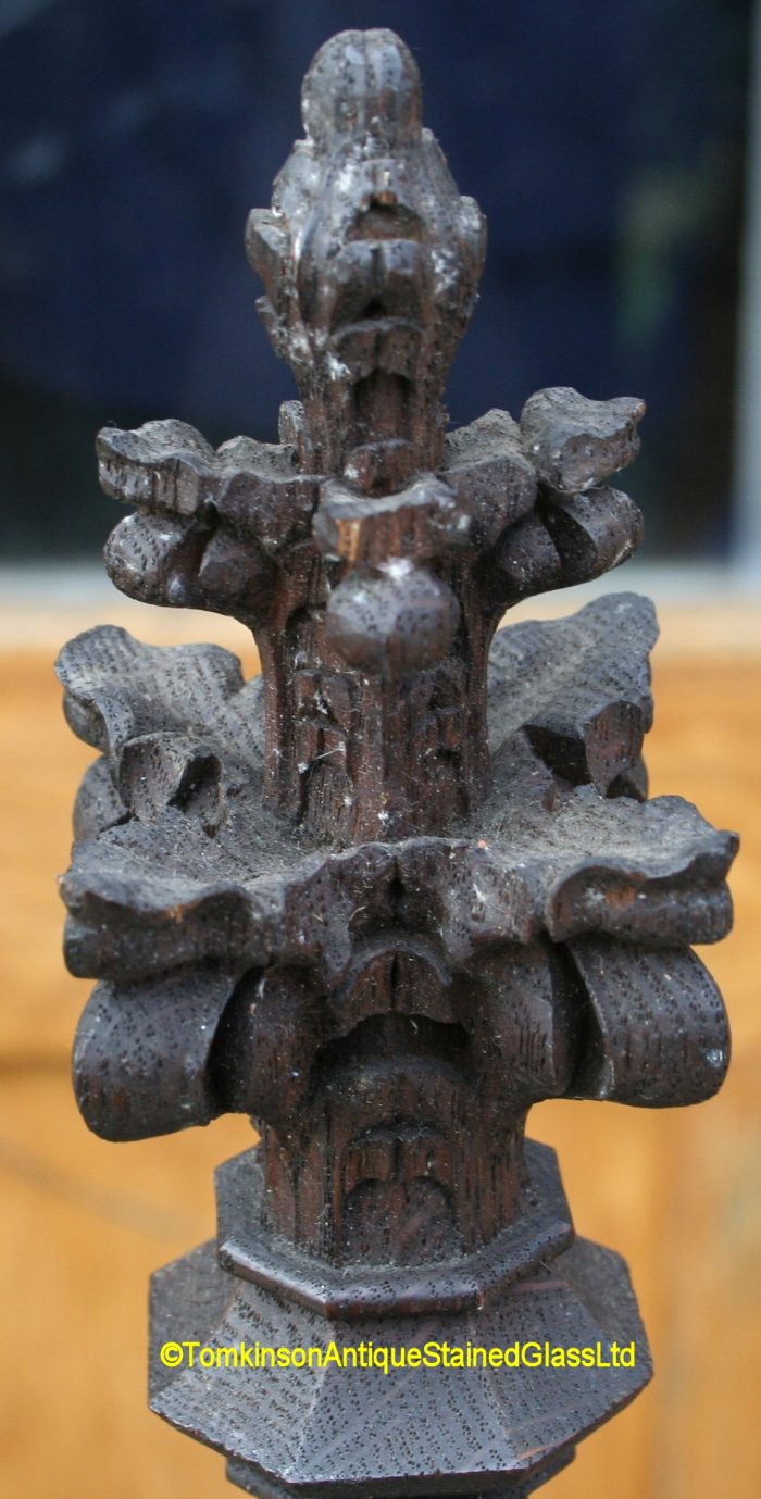 Ref: Ant117 - Antiques - Gothic Carved Oak Canopy Over-mantel - Image 8