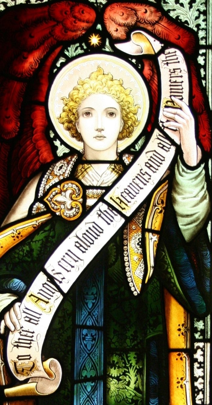 Ref: Rel366 - Antique Religious Church Stained Glass Window - Seraphim Angel - Image 3