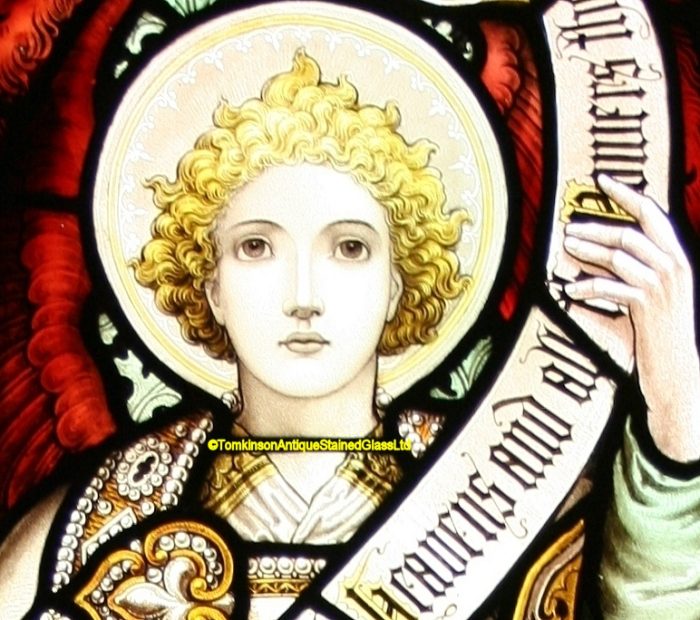 Antique Angel Stained Glass Window