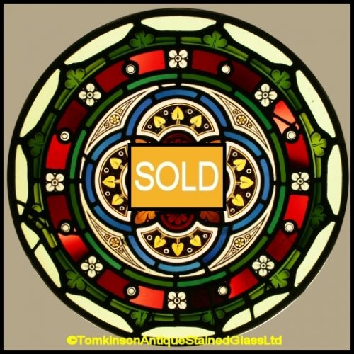 Antique Stained Glass Roundel