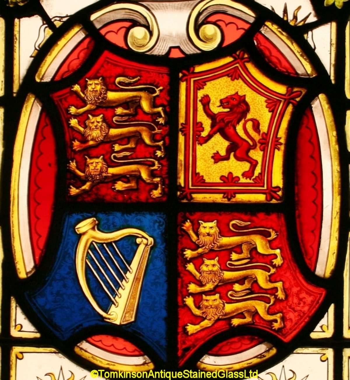 Queen Victoria's Coat of Arms Tomkinson Stained Glass