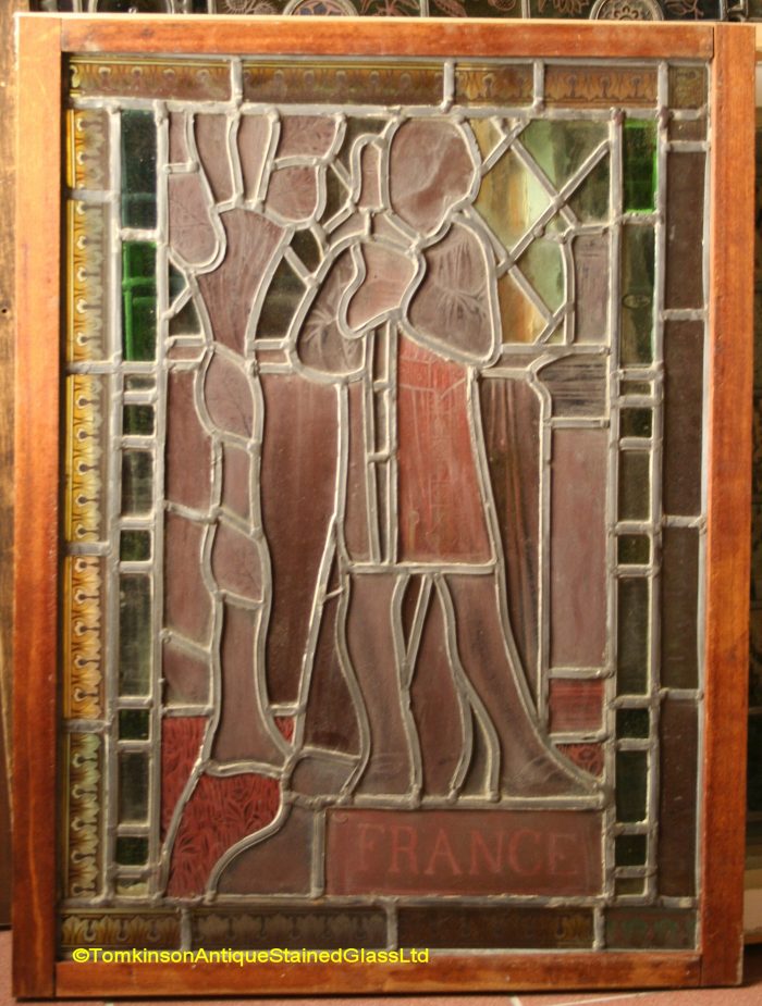 Ref: Ed362 - Antique Stained Glass Window - "France" - Image 7