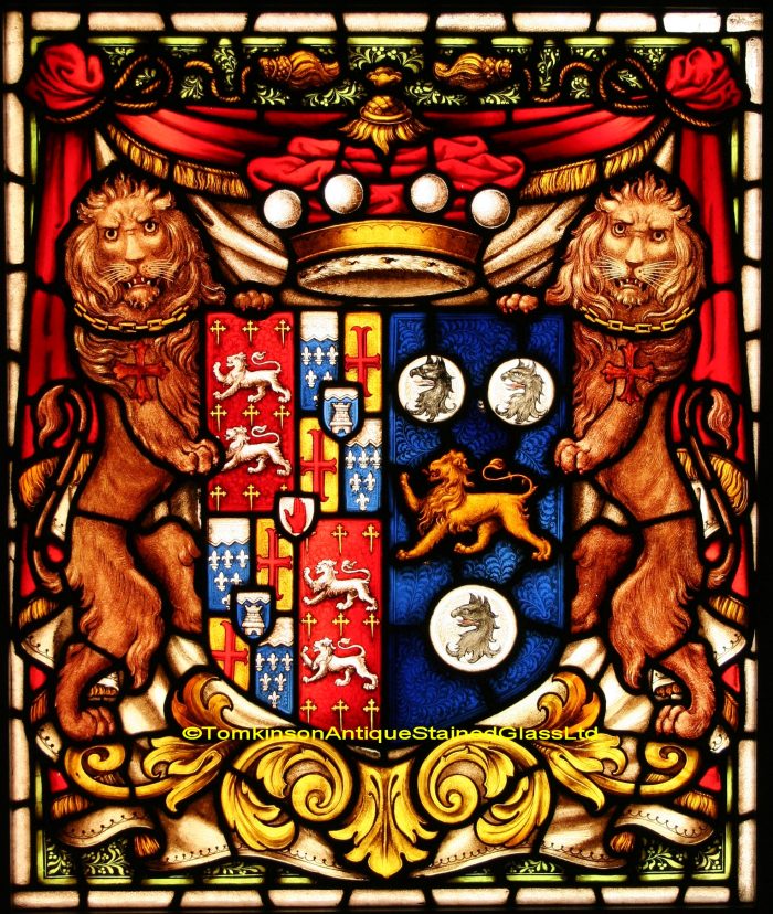 Ref: Vic616 - Victorian Stained Glass Window -  Heraldic - Armorial - Coat of Arms - Image 2
