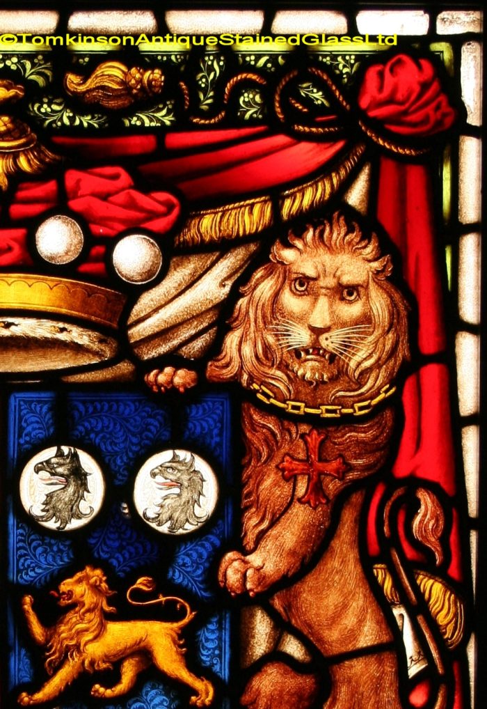 Ref: Vic616 - Victorian Stained Glass Window -  Heraldic - Armorial - Coat of Arms - Image 4