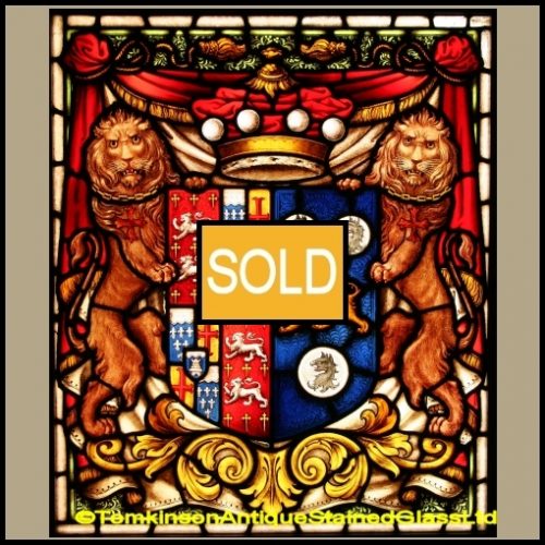 Victorian Armorial Stained Glass Window