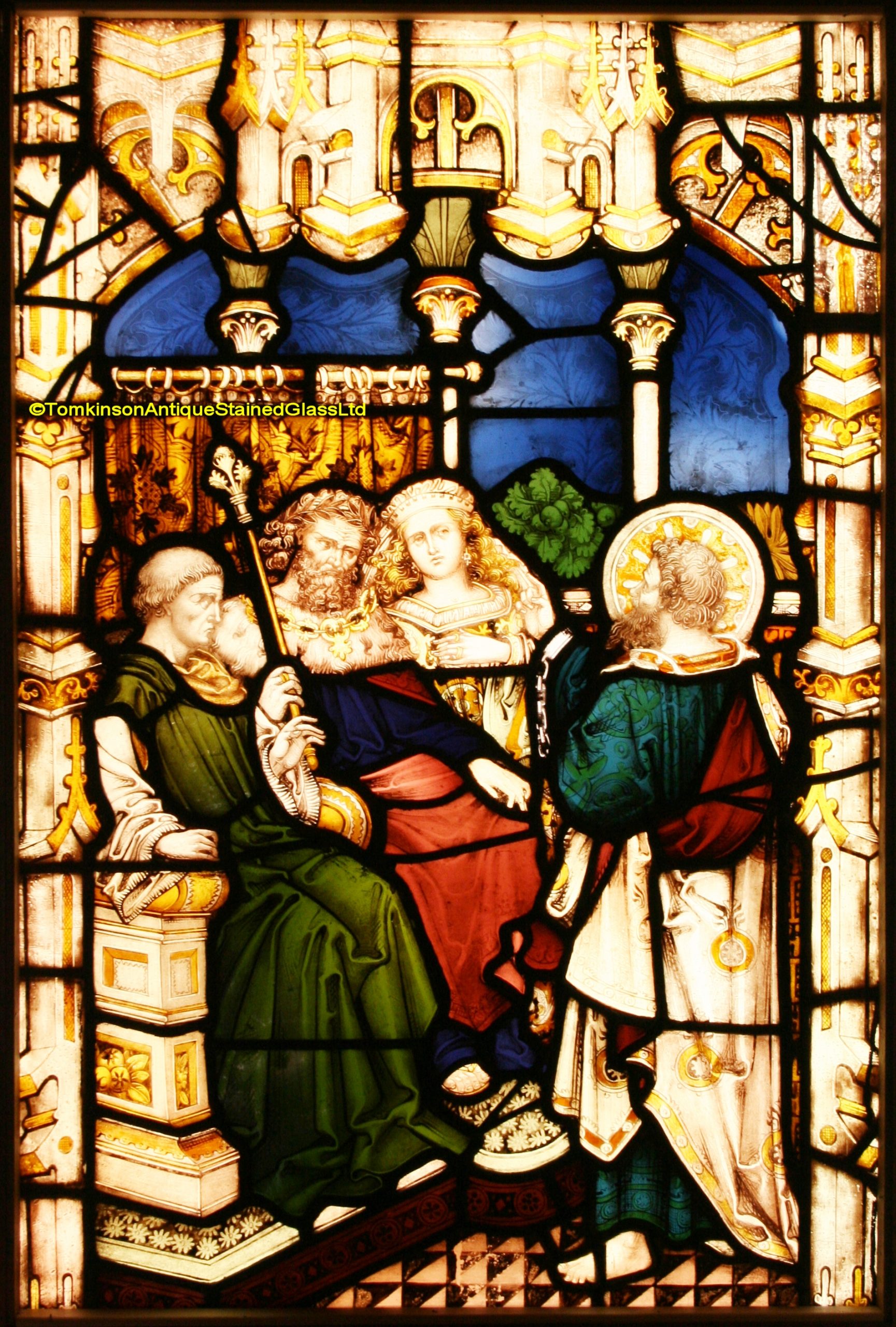 Ref: Rel369 - Antique Stained Glass Window - Victorian Stained Glass Window - Image 2