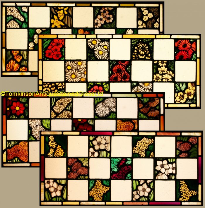 Ref: Ed363 - Four Stained Glass Windows - Flowers of the Seasons - Image 2