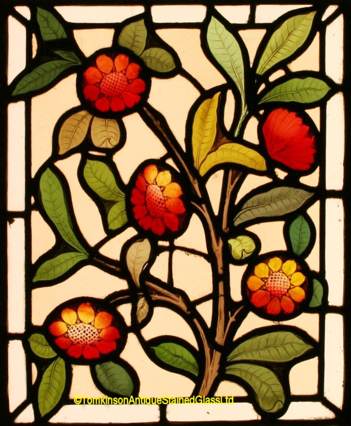Ref: Vic621 - Victorian Stained Glass Window - Daisy Flowers - Image 3