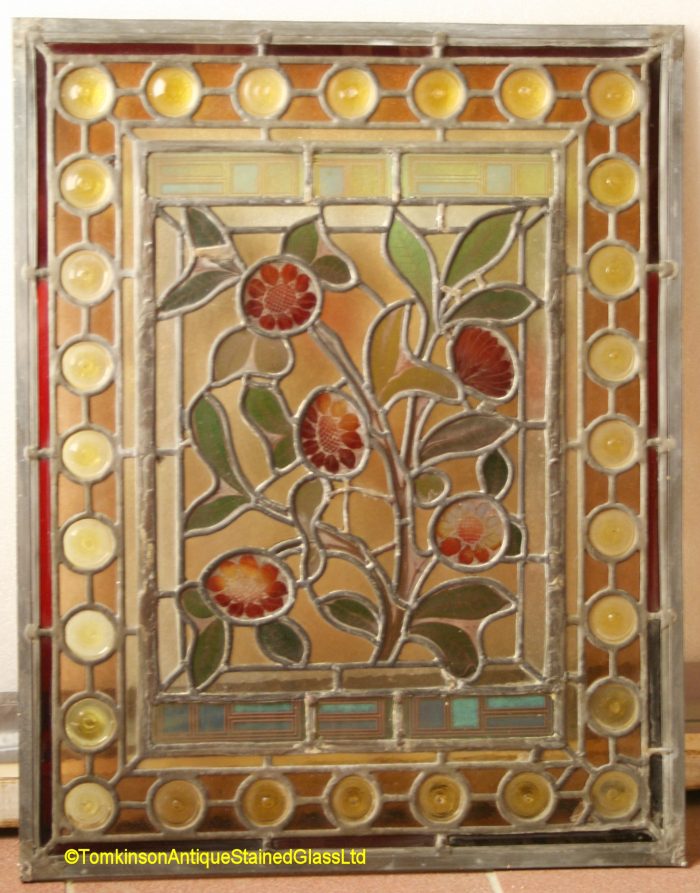 Ref: Vic621 - Victorian Stained Glass Window - Daisy Flowers - Image 6