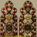 Pair Gothic Stained Glass Windows