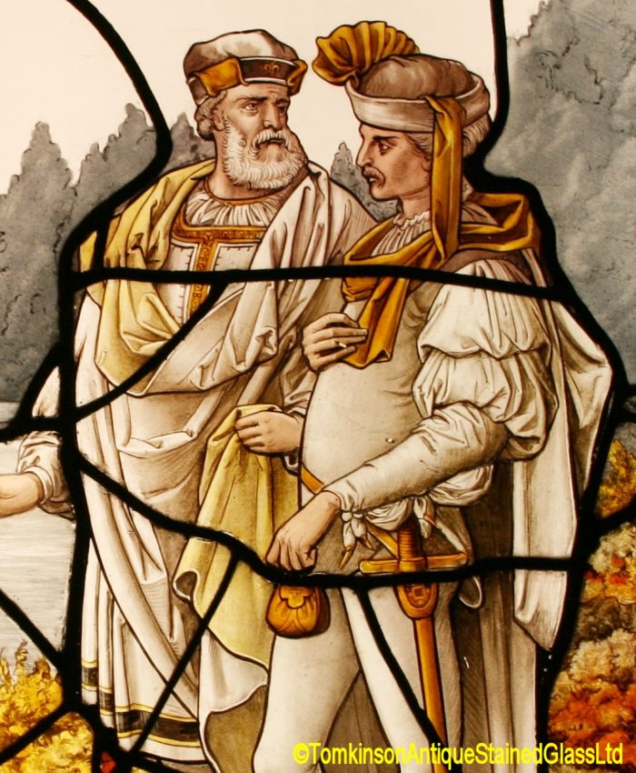Ref: Vic631- Victorian Stained Glass Window - "Hawking" - Image 4