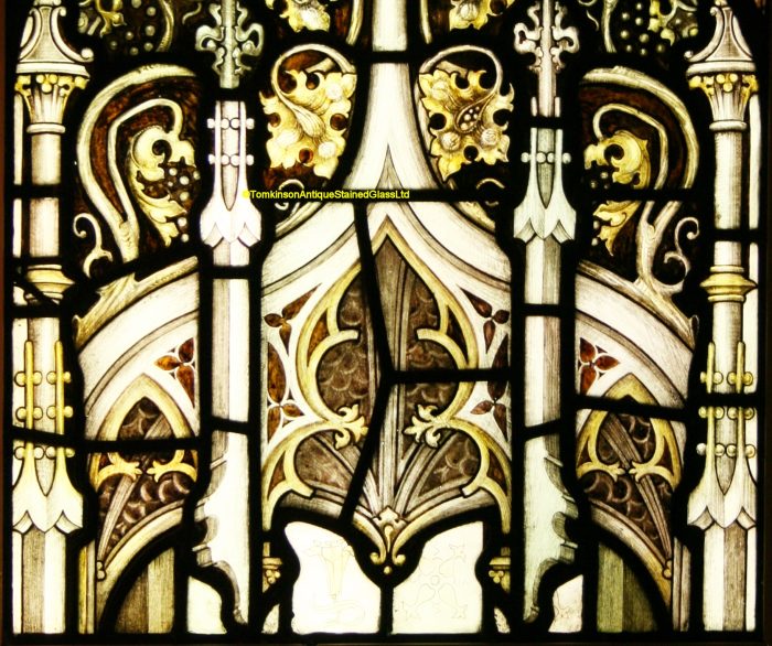 Ref: Rel382 - 2 Antique Stained Glass Windows - Church Spires - Image 5