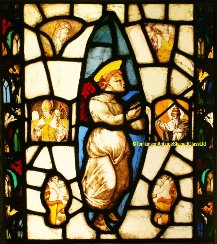 Ref: Ron520 - Roundel – Antique 15th Century Hand Painted Stained Glass Panel - Image 2