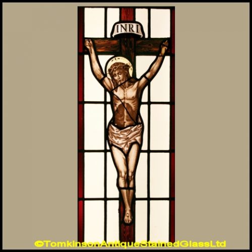 Christ on the Cross Stained Glass Window