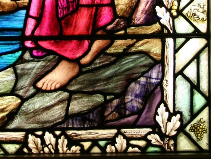 Ref: Rel391 - Antique Stained Glass Window - Jesus In The Wilderness - Image 6