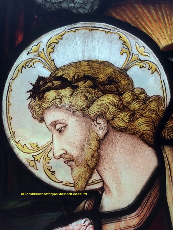 Ref: Rel393 - Antique Stained Glass Window - The Good Shepherd - Image 4
