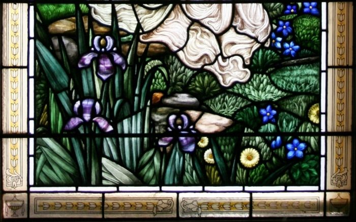 Ref: Vic650 - 3 Victorian Stained Glass Windows - Meadow Scene - Image 6