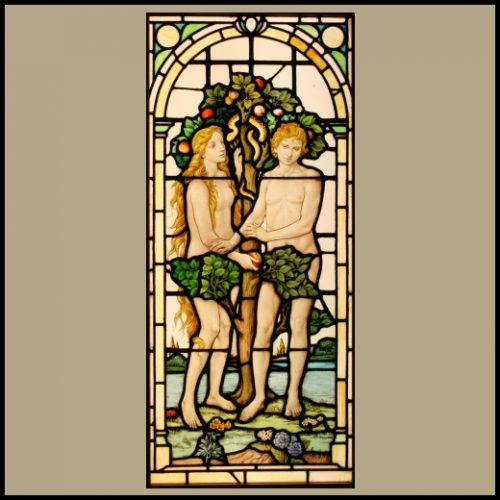 Adam and Eve Stained Glass Window