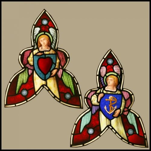 Antique Stained Glass Angels