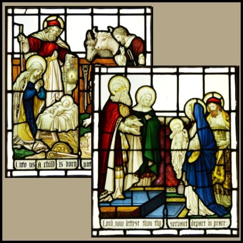 Antique Church Stained Glass Windows