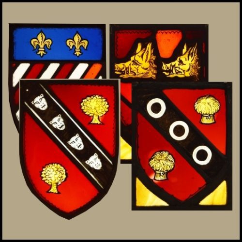 Antique Stained Glass Coats of Arms